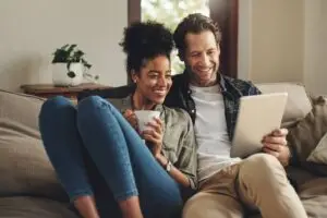 woman reading with boyfriend after an episode